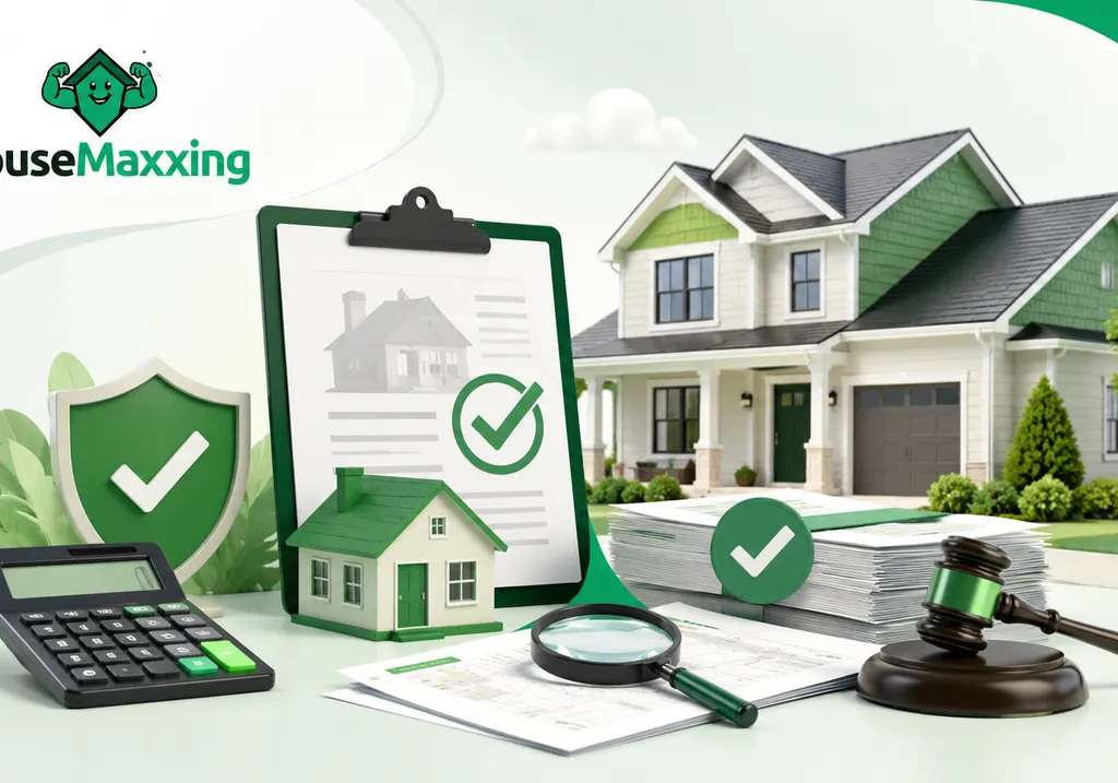 Homeowner reviewing a property tax guide on a laptop